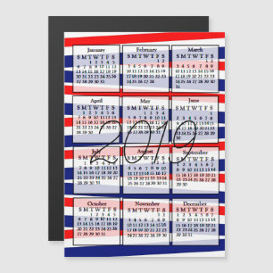 2019 Calendar Magnet Patriotic Background Magnetische Uitnodiging