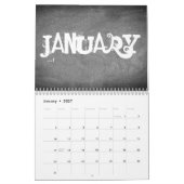 2019 Chalkboard Calendar Black and White Text Kalender (Jan 2027)