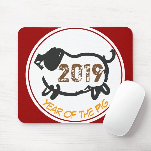 2019 Chinese Year of The Pig Mousepad Muismat (Met muis)