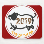 2019 Chinese Year of The Pig Mousepad Muismat (Voorkant)