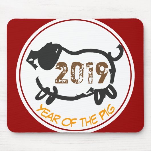 2019 Chinese Year of The Pig Mousepad Muismat (Voorkant)
