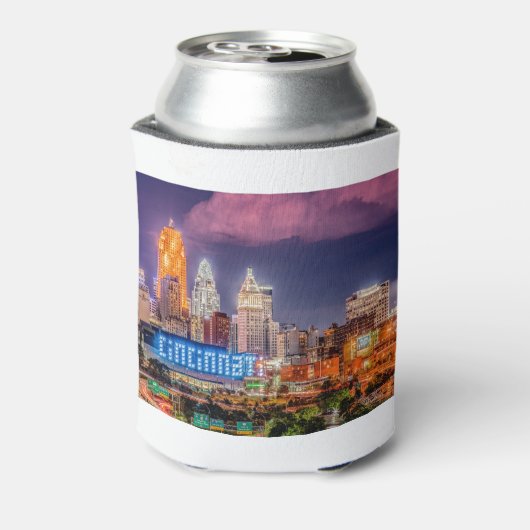 2019 Cincinnati Ohio Night Skyline Blikjeskoeler (Blikje Achterkant)