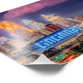 2019 Cincinnati Ohio Night Skyline - Foto print Foto Afdruk (Hoek)