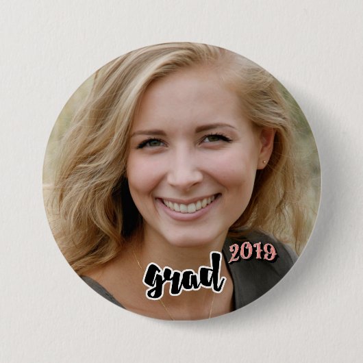 2019 Coral Afstudeerder Party Senior Photo Proud P Ronde Button 7,6 Cm (Voorkant)