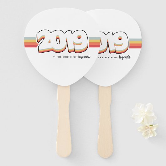 2019 De geboorte van legenden Handwaaier (Voorkant en achterkant)