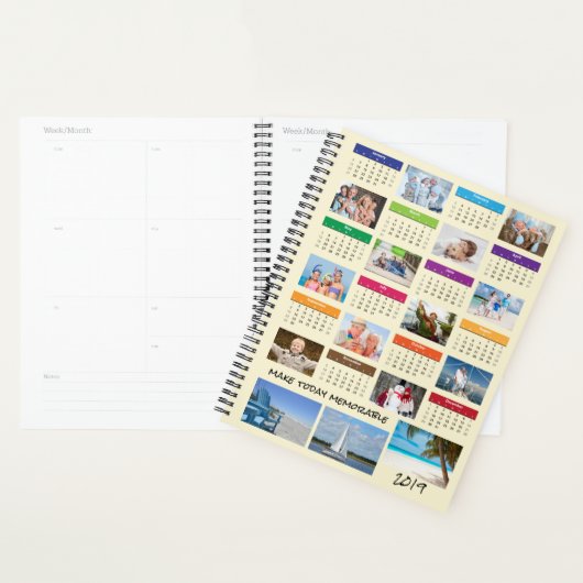 2019 fotocollage kalender | Persoonlijk Gezegde/na Planner (Display)