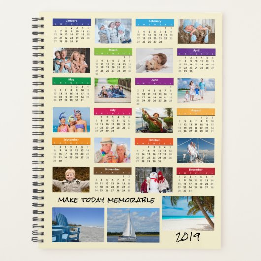 2019 fotocollage kalender | Persoonlijk Gezegde/na Planner (Voorkant)