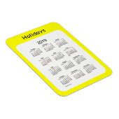 2019 Gele Vakantie Kalender door Janz Magnet Magneet (Rechterzijde)