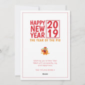 2019 Gelukkig Chinees Nieuwjaar Lucky Red Envelope Feestdagenkaart (Achterkant)