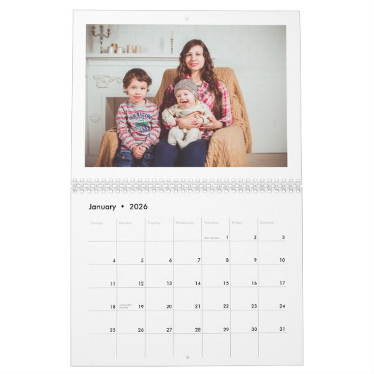 2019 Gepersonaliseerde Moderne Familiefotocollage Kalender (Jan 2026)