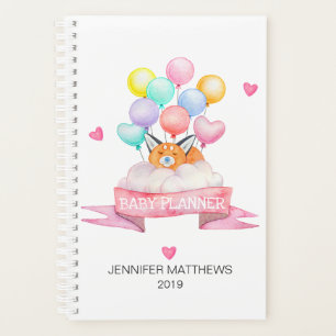 2019 Gepersonaliseerde Schattigee Fox Waterverf Ba Planner