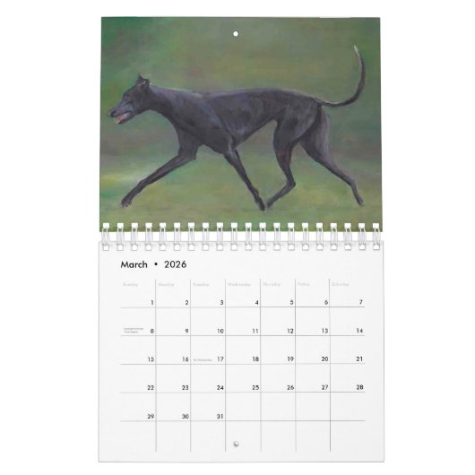 2019 Greyhound Art Calendar van Charlotte Yealey Kalender (Mar 2026)