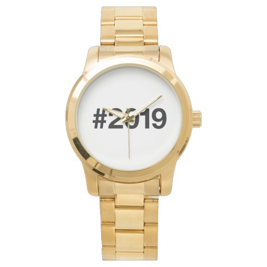 2019 Hashtag 6 Verjaardag Jubileum Horloge (Voorkant)