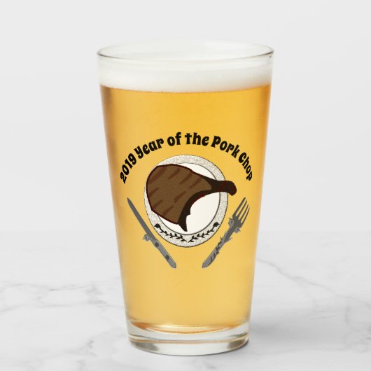 2019 Jaar van de varkensstapel Glas (Voorkant gevuld)