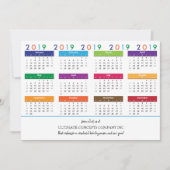 2019 Kalender Bedrijfsnaam en Groeten Feestdagenkaart (Voorkant)