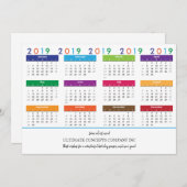 2019 Kalender Bedrijfsnaam | Logo op rug Feestdagenkaart (Voorkant / Achterkant)