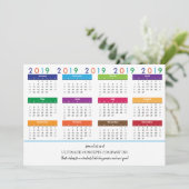 2019 Kalender Bedrijfsnaam | Logo op rug Feestdagenkaart (Staand voorkant)