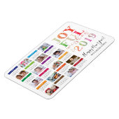 2019 Kalender Fotocollage Gelukkig Nieuwjaar Magneet (Linkerzijde)