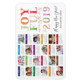 2019 Kalender Fotocollage Gelukkig Nieuwjaar Magneet (Verticaal)