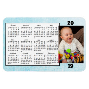 2019 Kalender Magneet Blauw Foto Magneet