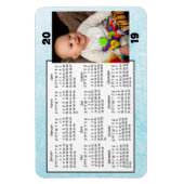 2019 Kalender Magneet Blauw Foto Magneet (Verticaal)
