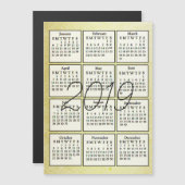 2019 Kalender magneet gouden achtergrond Magnetische Uitnodiging (Voorkant / Achterkant)
