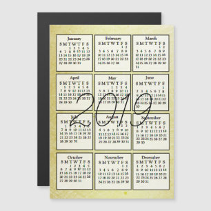 2019 Kalender magneet gouden achtergrond Magnetische Uitnodiging