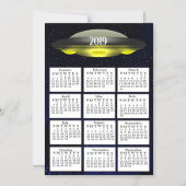 2019 Kalender Magneet UFO en Sterren Magnetische Uitnodiging (Voorkant)
