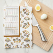 2019 Kalendergoudkroon tiara Kitchen Tea Towel Theedoek (Quarter Fold)
