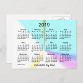 2019 Kleurpunt Mini Kalender van Janz Briefkaart (Voorkant / Achterkant)