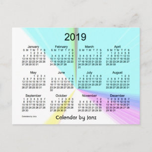 2019 Kleurpunt Mini Kalender van Janz Briefkaart