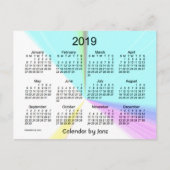 2019 Kleurpunt Mini Kalender van Janz Briefkaart (Voorkant)