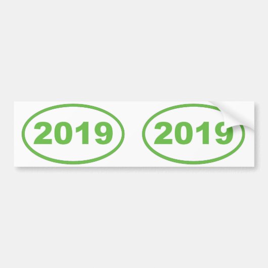 2019 lichtgroen bumpersticker (Voorkant)