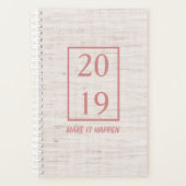 2019 Linnen Blush Make It Happen Quote Planner (Voorkant)
