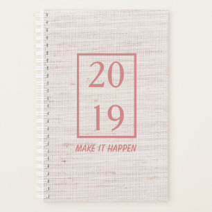 2019 Linnen Blush Make It Happen Quote Planner