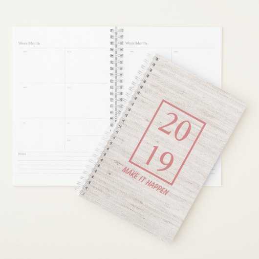2019 Linnen Blush Make It Happen Quote Planner (Display)