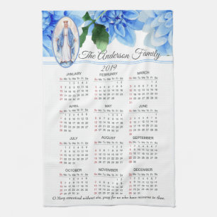 2019 Maagd Mary Calendar zonder winstoogmerk Theedoek