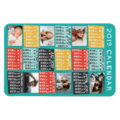 2019 Maandelijkse kalender Moderne Foto Collage 20 Magneet (Horizontaal)