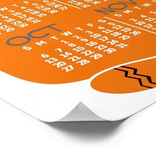 2019 Maandelijkse kalender Oranje kat uit de midde Poster (Hoek)