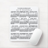 2019 Maandelijkse kalender Witte Aangepaste naam ( Muismat (Met muis)
