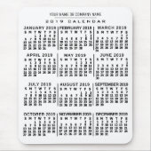 2019 Maandelijkse kalender Witte Aangepaste naam ( Muismat (Voorkant)