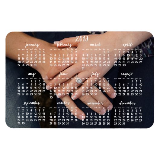 2019 Magnetische Kalender Foto Magneet 4x6 (Horizontaal)
