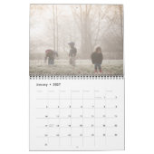 2019 Modern Rustiek Chic Zwart Familie Script Foto Kalender (Jan 2027)