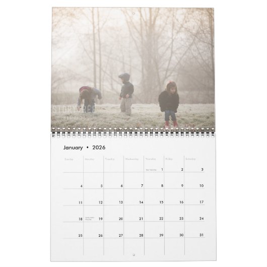 2019 Modern Rustiek Chic Zwart Familie Script Foto Kalender (Jan 2026)
