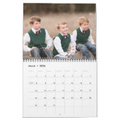 2019 Modern Rustiek Chic Zwart Familie Script Foto Kalender (Mar 2026)
