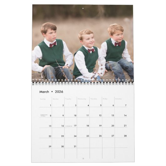 2019 Modern Rustiek Chic Zwart Familie Script Foto Kalender (Mar 2026)