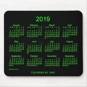 2019 Neon Green Calendar van Janz Muismat