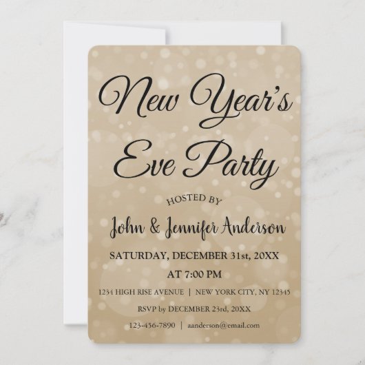 2019 Nieuwjaarsfeest Faux Bokeh Kaart (Voorkant)