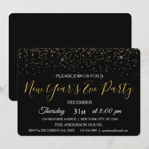 2019 Nieuwjaarsfeest Glitter Sparkle Invite Kaart