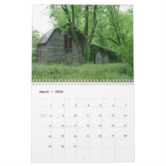 2019 Old Rustic Barns Calendar Kalender (Mar 2026)